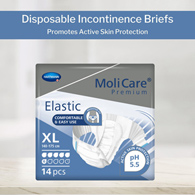 MoliCare Premium Elastic 6D Hartmann 165274-MoliCare Premium Elastic Incontinence Brief, 6D, Extra Large, Adult Briefs & (BG/14)
