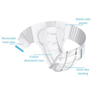 MoliCare Premium Elastic 6D Hartmann 165274-MoliCare Premium Elastic Incontinence Brief, 6D, Extra Large, Adult Briefs & (BG/14)