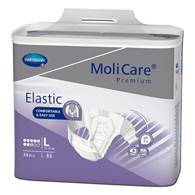 MoliCare Premium Elastic 8D Hartmann 165473-MoliCare Premium Elastic Incontinence Brief, 8D, Large, Adult Briefs & (BG/24)