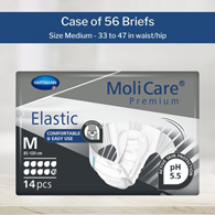 MoliCare Premium Elastic 10D Hartmann 165672-MoliCare Premium Elastic Incontinence Brief, 10D, Medium, Adult Briefs & (CS/56)