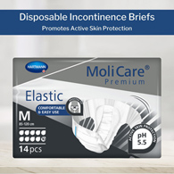 MoliCare Premium Elastic 10D Hartmann 165672-MoliCare Premium Elastic Incontinence Brief, 10D, Medium, Adult Briefs & (PK/14)
