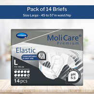 MoliCare Premium Elastic 10D Hartmann 165673-MoliCare Premium Elastic Incontinence Brief, 10D, Large, Adult Briefs & (PK/14)