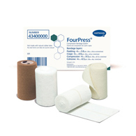 FourPress Hartmann 43400000-4 Layer Compression Bandage System FourPress Multiple Sizes Self-Adherent/Tape Closure (KT)