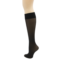 6 Pack of Mobius Wellness 8-15 mmHg Ladies Sheer Knee High Stockings-Black