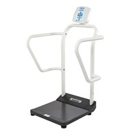 Healthometer 1100KG Digital Platform Scale w/ Extra-Wide Handrails, 454 kg Capacity, KG Only