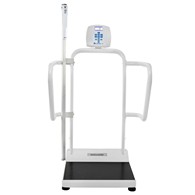 Healthometer 1100KLHR Digital Platform Scale w/ Extra-Wide Handrails and Mechanical Height Rod