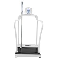 Healthometer 2101KLHR Digital Platform Scale w/ Handrails, LB and KG w/ Mechanical Height Rod