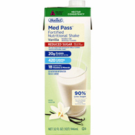 Med Pass Reduced Sugar Hormel 22649 Med Pass Reduced Sugar Vanilla Fortified Nutritional Shake, 32 oz (CS/12)