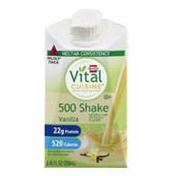Hormel Vital Cuisine 500 Shakes Hormel 72504 Vital Cuisine 500 Shake Vanilla Nutrition & Recovery, 8.45 oz (CS/27)