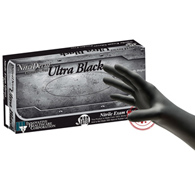 NitriDerm Ultra Black Innovative Healthcare 187050 NitriDerm Ultra Black Nitrile Exam Glove, Extra Small, Black (CS/1000)