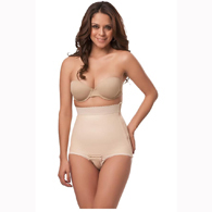 Isavela GR01 High Waist Abdominal Girdle w/ Zipper-3XL-Beige 