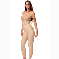 Isavela GR07 High Waist Girdle with Zippers-Ankle Length-XS-Black 