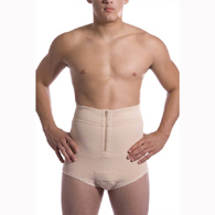 Isavela MG01 Abdominal Brief with Front Center Zipper-XS-Beige 
