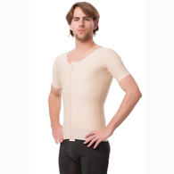 Isavela MG06 Vest with Above Elbow Sleeves & Front Zipper-Large-Black