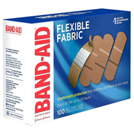 Band-Aid Johnson & Johnson Consumer 10381370044441-Band-Aid Flexible Fabric Tan Adhesive Strip, 1 x 3 in, Adhesive (BX/100)