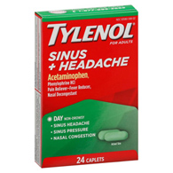 Tylenol Sinus + Headache J & J Sales 50580059801-Tylenol Sinus + Headache Acetaminophen/Phenylephrine HCl Cold & (BT/24)