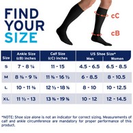 Jobst 7529013 Knee High CT Sport Socks-20-30 mmHg-Black/Gray-XL