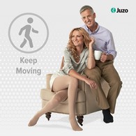 Juzo 2001 Soft Knee High Stocking w/ Silicone Border-Size I-Black