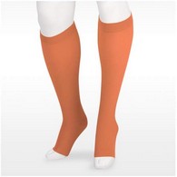 Juzo 2001 Soft Short Knee High Stocking w/ Open Toe-Size IV-Cinnamon