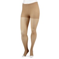 Juzo 2001 20-30 mmHg Soft Petite Pantyhose w/ Open Toe-Size V-Beige