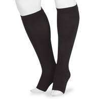 Juzo 2002 Soft Short Knee High Stocking w/ Open Toe-Size V-Black