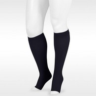 Juzo 2101 20-30 mmHg Sheer Short Knee High Stockings w/ OT-Size I-BLK