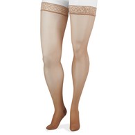 Juzo 2101 Sheer Thigh High Stockings w/ Silicone Border-Size IV-Beige