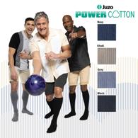 Juzo 2661ADS10-L Power Cotton Compression Socks for Men, 20-30 mmHg, Large Standard Length, Black