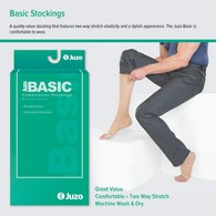 Juzo 4410ADFF 15-20 mmHg Basic Knee High-Full Foot-Size I-Black