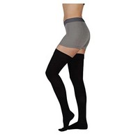 Juzo 4411AGFFSBSH Basic Thigh High w/ Silicone-Full Foot-Short-II-BLK