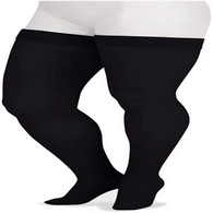 Juzo 4411AGSB 20-30 mmHg Basic Thigh High w/ Silicone-Open Toe-II-BLK