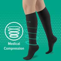 Juzo 4701AD Basic Casual Compression Socks, 20-30 mmHg, Small to XL, Black or White