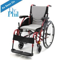 Karman S-Ergo 115 Lightweight Ergonomic Wheelchair-16" Seat-Red