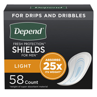 Depend Fresh Protection for Men Kimberly Clark 35641-Depend Shields for Men Light Bladder Control Pad,, Pads & Liners (PK/58)