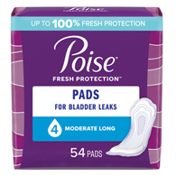 Poise Fresh Protection Kimberly Clark 39299-Poise Bladder Control Pads, Adult Women, Moderate Absorbency, Disposable (PK/54)