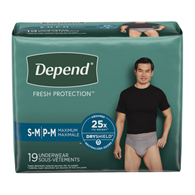 Depend Fresh Protection Kimberly Clark 43616-Depend Fresh Protection Mens Maximum Absorbency Underwear, Small/Medium (PK/19)