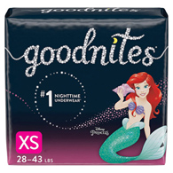 GoodNites Kimberly Clark 46761-Goodnites Girls Heavy Absorbency Nighttime Underwear, Extra Small, Overnight & Training (PK/22)
