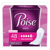 Poise Fresh Protection Kimberly Clark 47199-Poise Maximum Bladder Control Pad, 12.9 in Length, Pads & Liners (PK/48)