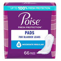 Poise Fresh Protection Kimberly Clark 47357-Poise Moderate Bladder Control Pad, Regular Length, Pads & Liners (PK/66)