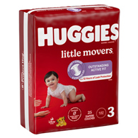 Huggies Little Movers Kimberly Clark 49678-Huggies Little Movers Diaper, Size 3, Baby Diapers (CS)
