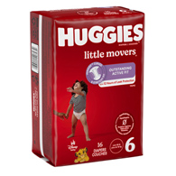 Huggies Little Movers Kimberly Clark 49693-Huggies Little Movers Diaper, Size 6, Baby Diapers (CS)