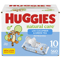 Huggies Natural Care Refreshing Kimberly Clark 50130-Huggies Natural Care Refreshing Baby Wipes, Personal Wipes (CS/560)