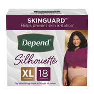 Depend Silhouette Kimberly Clark 54219-Depend Silhouette Classic Women's Underwear, Extra Large, Pink, 18 ct. (PK/18)