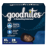 GoodNites Kimberly Clark 55335-Male Youth Absorbent Underwear GoodNites Pull On with Tear Away Seams Extra Large (CS/28)
