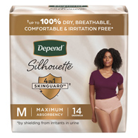 Depend Silhouette Kimberly Clark 55418-Female Adult Absorbent Underwear Depend Silhouette Waistband Style Medium (PK/14)