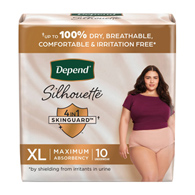 Depend Silhouette Kimberly Clark 55425-Female Adult Absorbent Underwear Depend Silhouette Waistband Style Extra Large (PK/10)
