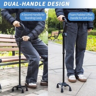 KingPavonini Adjustable and Foldable Walking Cane, 300-lb Capacity, Black