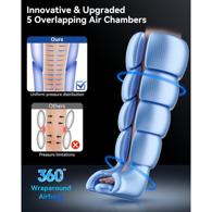 KingPavonini Cordless Leg Compression Massager with 5 Overlapping Air Chambers
