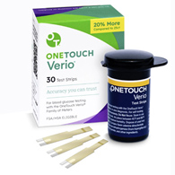 Verio LifeScan 024183-Blood Glucose Test Strips Verio 30 Strips per Pack, Glucose Meter Test Strips