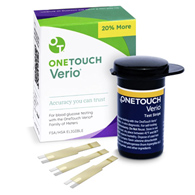 OneTouch Verio LifeScan 53885027210-OneTouch Verio Blood Glucose Test Strips, Glucose Meter Test Strips (BX/100)